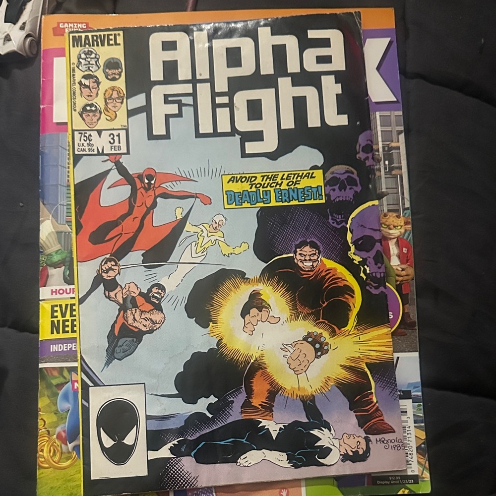 Marvel Alpha Flight Comic Cover - Black, Red, Yellow